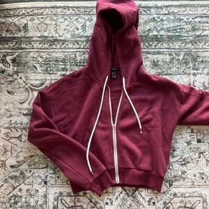 Forever 21 Maroon Zip-Up Jacket